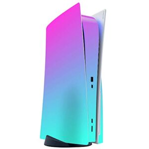 ITS A SKIN Skins Compatible with Sony Playstation 5 Console Disc Edition – Protective Decal Overlay stickers wrap cover – hombre pink purple teal gradient