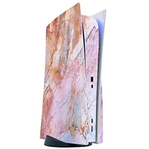 ITS A SKIN Skins Compatible with Sony Playstation 5 Console Disc Edition – Protective Decal Overlay stickers wrap cover – Rose Peach Pink Marble Pattern