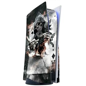 ITS A SKIN Skins Compatible with Sony Playstation 5 Console Disc Edition – Protective Decal Overlay stickers wrap cover – Ace Diamonds Grim Reeper Skull