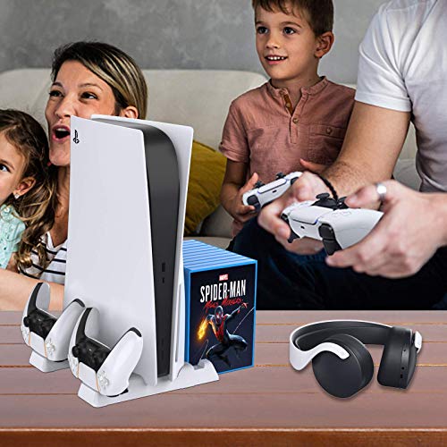 NexiGo PS5 Vertical Stand Gaming Bundle, Multifunctional Stand with Cooling Station and Game Storage, USB Type C Dongle, 1500mAh High Capacity Battery Replacement, for Sony DualSense Controller | The Storepaperoomates Retail Market - Fast Affordable Shopping