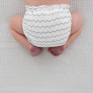 Amazing Baby Cotton Muslin Smartnappy, NextGen Hybrid Cloth Diaper Cover + 1 Tri-Fold Reusable Insert + 1 Reusable Booster, Mini Chevron, Gray, Size 2, 8-15 lbs
