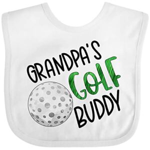 Inktastic Grandpa’s Golf Buddy with Golf Ball Baby Bib White 3ac70