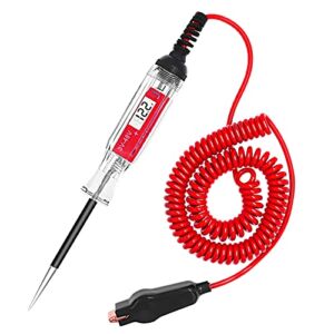 CG LED Circuit Tester, Heavy Duty 3-48V Electrical Tester, Test Light Probe Extensive to 140 Inch Spring Wire, Car Truck Vehicles Low Voltage Tester,Automotive Current Tester, 12 Volts Tester Pen