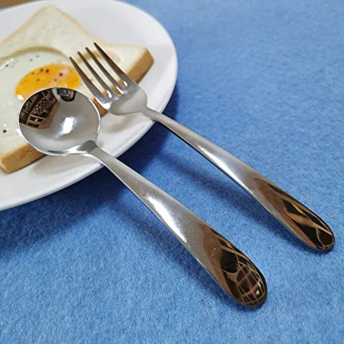 WEKTUNAA Stainless Steel Child Toddler Flatware Set-6 pieces-Kids Fork and Spoon, Mirror Polished, Back to school lunch supplies | The Storepaperoomates Retail Market - Fast Affordable Shopping