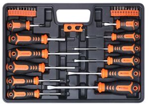 HORUSDY 33-Piece Magnetic Screwdrivers Set with Case, Includs Phillips, Slotted, Pozidriv, Torx