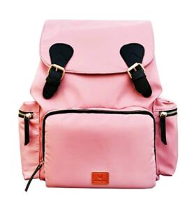 WALLOPTON Quality Diaper Bag Backpack – Multi-Function Travel Backpack with Stroller Strap – Large Capacity, Stylish & Lightweight – Baby Nappy Bag for Baby Girl & Boy ( Pink )