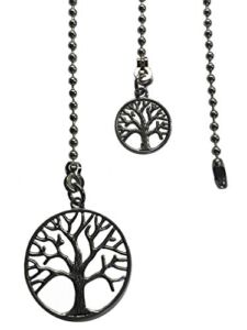 Sacred Tree of Life Fan Light Replacement Extender Pull Chain Silver