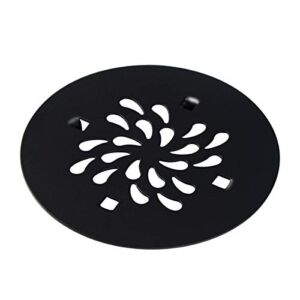 Shower Drain Cover (4-1/4 in Round) Replacement |Custom Drip Drain Grate | Shower Base Strainer Grid (Matte Black)