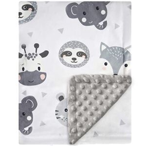 BEILIMU Baby Blanket Super Soft Plush with Double Layer Dotted Backing, Lovely Brown Animals Printed Unisex Design Receiving Blanket, 30×40 Inch