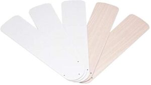 Ciata 52-Inch White/Bleached Oak Ceiling Fan Replacement Fan Blades-5 Pack
