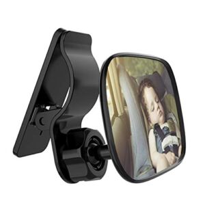 Automotive Interior Rearview Baby Mirror – Car Small Clip-On Adjustable Facing Back Rear View Seat Convex Mirror Clip on Car or Truck Sun Visor