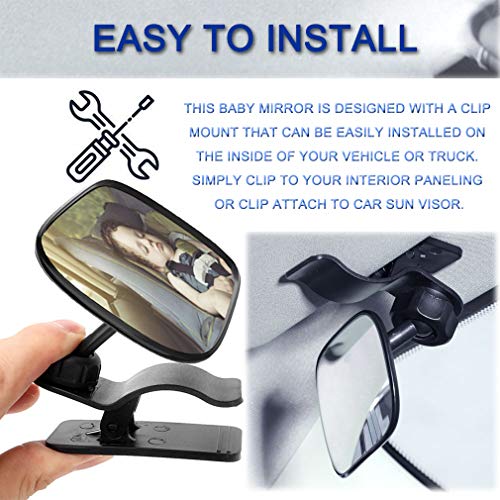 Automotive Interior Rearview Baby Mirror – Car Small Clip-On Adjustable Facing Back Rear View Seat Convex Mirror Clip on Car or Truck Sun Visor | The Storepaperoomates Retail Market - Fast Affordable Shopping