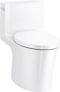 KOHLER Veil One-Piece Skirted Toilet, Dual Flush, Elongated Bowl, Skirted Trapway, White, Slow Close Seat, Seat Included, K-1381-0