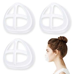 Silicone Mask Bracket Inner Support Frame for Homemade Cloth Mask Cool Mask Hack More Space for Comfortable Breathing Washable Reusable, 3pcs Clear