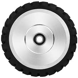 YKLP 6×2″ Belt Grinder Contact Wheel,Belt Sander Bearings Serrated Rubber Contact Wheels with 7R8 Bearings