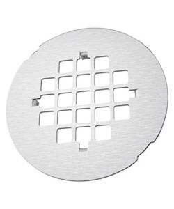 USHOWER Snap-in 4-1/4 Inch Shower Drain Cover, SUS304 Stainless Steel Brushed, 1 Pack, Easy-to-Install