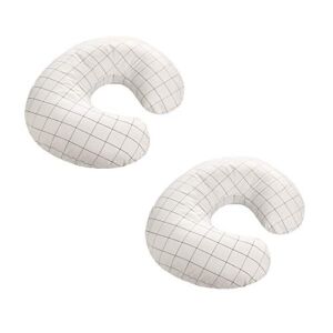 LAT Nursing Pillow Cover,100% Natural Cotton Breastfeeding Pillow Slipcover,Extra Soft and Snug on Baby Nursing Pillow(2 Pack,A)