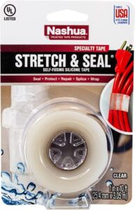 Nashua – 1541204 1 in. x 10 ft. Stretch & Seal Self-Fusing Silicone Tape in Clear
