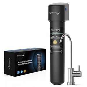 Waterdrop 15UB Under Sink Water Filter System, Reduces Lead, Chlorine, Bad Taste & Odor, Under Counter Water Filter with Dedicated Brushed Nickel Faucet, NSF/ANSI 42 Certified, 16K Gallons, USA Tech