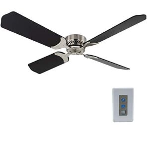 RecPro RV Ceiling Fan 12V 42″ Brushed Nickel Finish 4 Blade with Remote (Black)