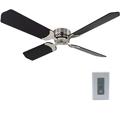 RecPro RV Ceiling Fan 12V 42″ Brushed Nickel Finish 4 Blade with Remote (Black) | The Storepaperoomates Retail Market - Fast Affordable Shopping