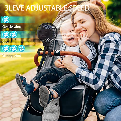 Stroller Fan,Portable Handheld Personal Baby Car Seat Mini Clip-On Fan USB Desk With Flexible Tripod Fan for Camping Outdoor Office Crib Toddler Bed | The Storepaperoomates Retail Market - Fast Affordable Shopping