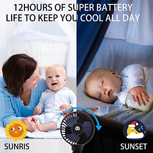 Stroller Fan,Portable Handheld Personal Baby Car Seat Mini Clip-On Fan USB Desk With Flexible Tripod Fan for Camping Outdoor Office Crib Toddler Bed | The Storepaperoomates Retail Market - Fast Affordable Shopping