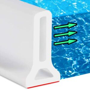 Hi-Na 3ft/5ft/6ft/8ft10ft Collapsible Shower Threshold Water Dam Watei Barrier for Shower and Water Stopper Keeps Water Inside Water Threshold for Wet and Dry Separation (5ft)