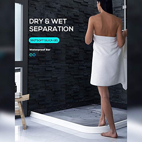 Hi-Na 3ft/5ft/6ft/8ft10ft Collapsible Shower Threshold Water Dam Watei Barrier for Shower and Water Stopper Keeps Water Inside Water Threshold for Wet and Dry Separation (5ft) | The Storepaperoomates Retail Market - Fast Affordable Shopping