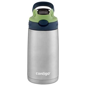 Contigo Kids Stainless Steel Water Bottle with Redesigned AUTOSPOUT Straw, 13 oz, Blueberry & Green Apple