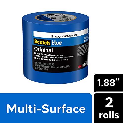 ScotchBlue Original Multi-Surface Painter’s Tape, 1.88 inch x 60 yard, 2 Rolls | The Storepaperoomates Retail Market - Fast Affordable Shopping