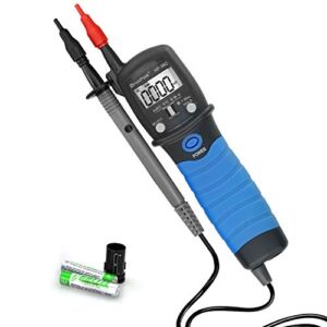 HOLDPEAK Pen Type Digital Multimeter, HP-38D Handheld Electrical Tester with Auto Range, Lamp Light, Data Hold, 1999 Counts AC/DC Voltmeter Ohmmeter with Diode Test, Voltage Tester Pen for Home, Blue