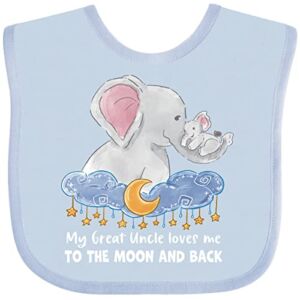 Inktastic My Great Uncle Loves Me To the Moon and Back Baby Bib Blue 3b119