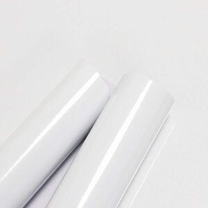 15.8”×118.1” White Contact Paper Shiny Countertop Contact Paper for Cabinets Glossy Contact Paper Furniture Self Adhesive Kitchen White Wallpaper Drawer Liner Waterproof Easy to Clean