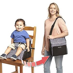Kolcraft – Travel Duo 2-in-1 Portable Booster Seat and Diaper Bag – Space Grey