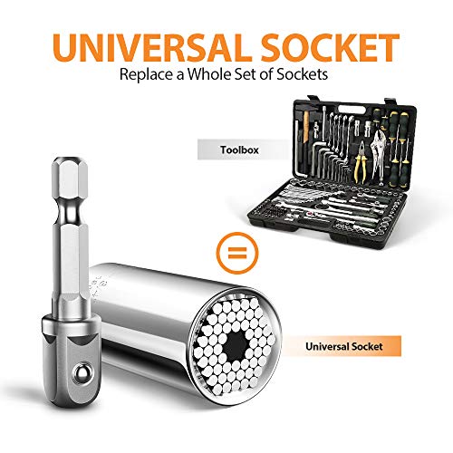 Universal Socket Tools Gifts for Men: Christmas Gifts Stocking Stuffers for Dad Boyfriend Husband Professional 7mm-19mm Super Socket Tool Sets Power Drill Adapter Unique Cool Gadgets Birthday Gift | The Storepaperoomates Retail Market - Fast Affordable Shopping