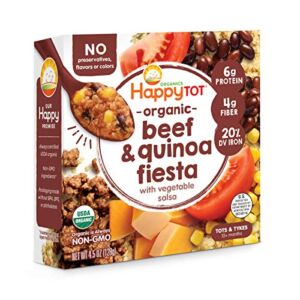 Happy Tot Organics Meal Bowl, Beef & Quinoa Fiesta with Vegetable Salsa, 4.5 Ounce Pouch (Pack of 8)