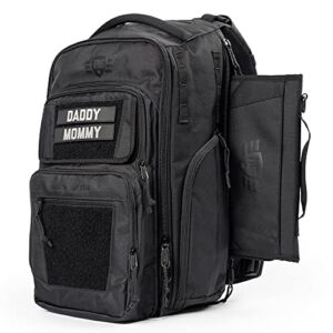 TBG – MOD Diaper Bag Backpack for Men w/ Changing Mat – Modular Panel System (Black)