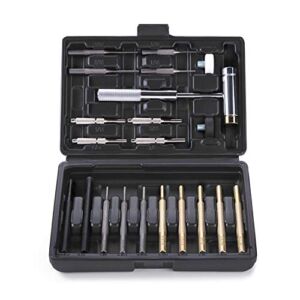 FROEXCE Brass Punch Set Brass Punches with Detachable Hammer Head and Hollow-End Starter Punch and Brass, Steel, Plastic Punches in High Durability for Building and Removing