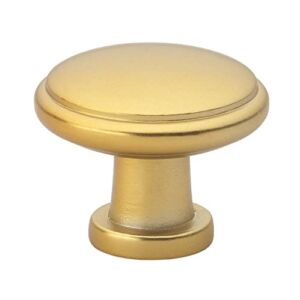 GlideRite Hardware 1-1/8-inch Diameter Round Ring Cabinet Knobs, Brass Gold, Pack of 10