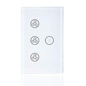New Smart Switch, can be Used on Lights and Fans, Electric Fan Switch Ceiling Fan Speed Controller Timer Function APP Touch Control, Compatible with Alexa and Google Home, Easy to Install