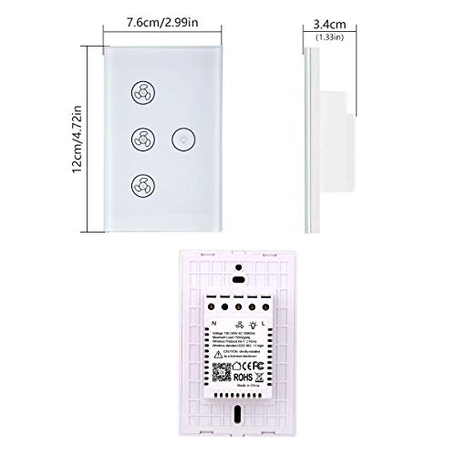 New Smart Switch, can be Used on Lights and Fans, Electric Fan Switch Ceiling Fan Speed Controller Timer Function APP Touch Control, Compatible with Alexa and Google Home, Easy to Install | The Storepaperoomates Retail Market - Fast Affordable Shopping