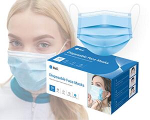 Reli. Face Masks (50 Masks) Disposable Face Mask – 3 PLY – Breathable, Ear Loop Mask 50 Pack Pc (Blue)