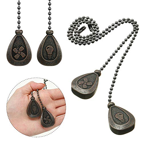 4 Pieces Ceiling Fan Pull Chain Extender Pull Chains Extension Fan Pull Chain Bronze Pendant 12 Inch Ceiling Fan Chain Ornament with Ball Fan Chain Connector (Black Copper) | The Storepaperoomates Retail Market - Fast Affordable Shopping