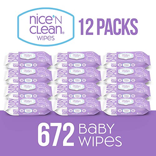 Nice ‘n Clean Unscented Baby Wipes (672 Total Wipes) | Ideal for Sensitive Skin | Hypoallergenic, Plastic-Free, Plant-Based Wet Wipes | Made w/ 100% Purified Water | The Storepaperoomates Retail Market - Fast Affordable Shopping