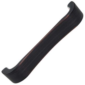 4-1/2 in. Center Smooth Curved Flat Cabinet Pull Handle, Oil Rubbed Bronze