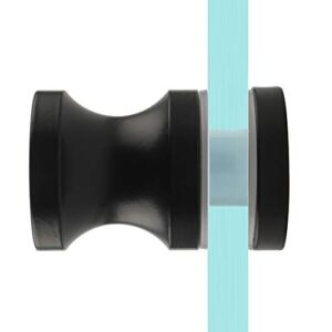 Alise Solid SUS304 Stainless Steel Bathroom Round Single Sided Shower Glass Door Handle Pull Knob,L9000-B Black Finish