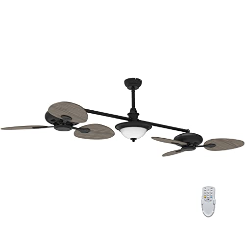 Ovlaim 86 inch Large Double Ceiling Fan, Dimmable Ceiling Fan with Light and Remote Control Oil-rubbed,Indoor Dual Angle Ceiling Fan 3 Color Temperature 6 Blades Fan | The Storepaperoomates Retail Market - Fast Affordable Shopping