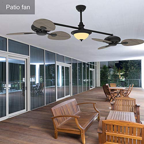 Ovlaim 86 inch Large Double Ceiling Fan, Dimmable Ceiling Fan with Light and Remote Control Oil-rubbed,Indoor Dual Angle Ceiling Fan 3 Color Temperature 6 Blades Fan | The Storepaperoomates Retail Market - Fast Affordable Shopping
