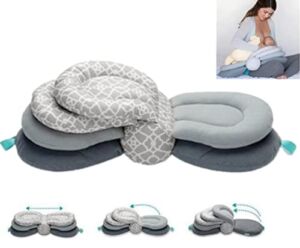 Baby Breastfeeding Pillow Nursing Pillow,Best for Mom,Adjustable Height (Gray)